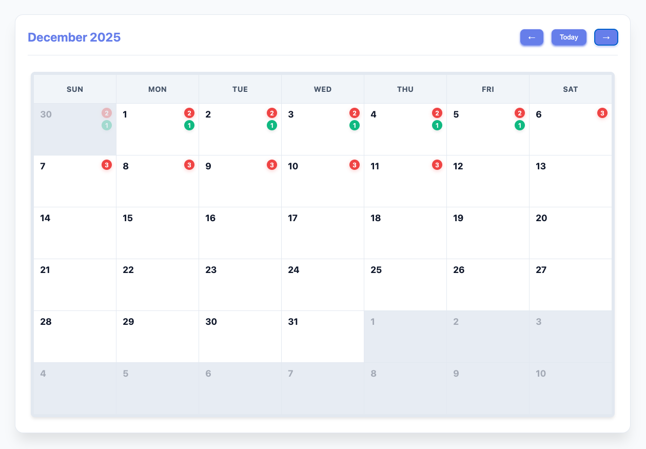 Calendar View